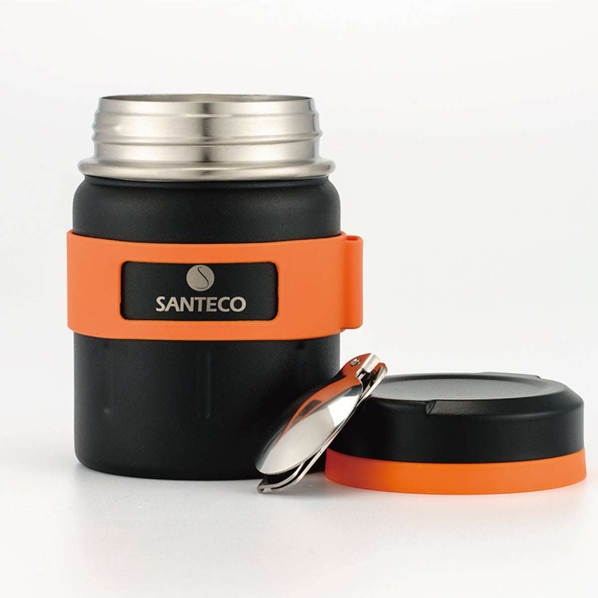 SANTECO Koge Thermal Food Jar With Spoon, 17 oz, Stainless Steel, Vacuum Insulated